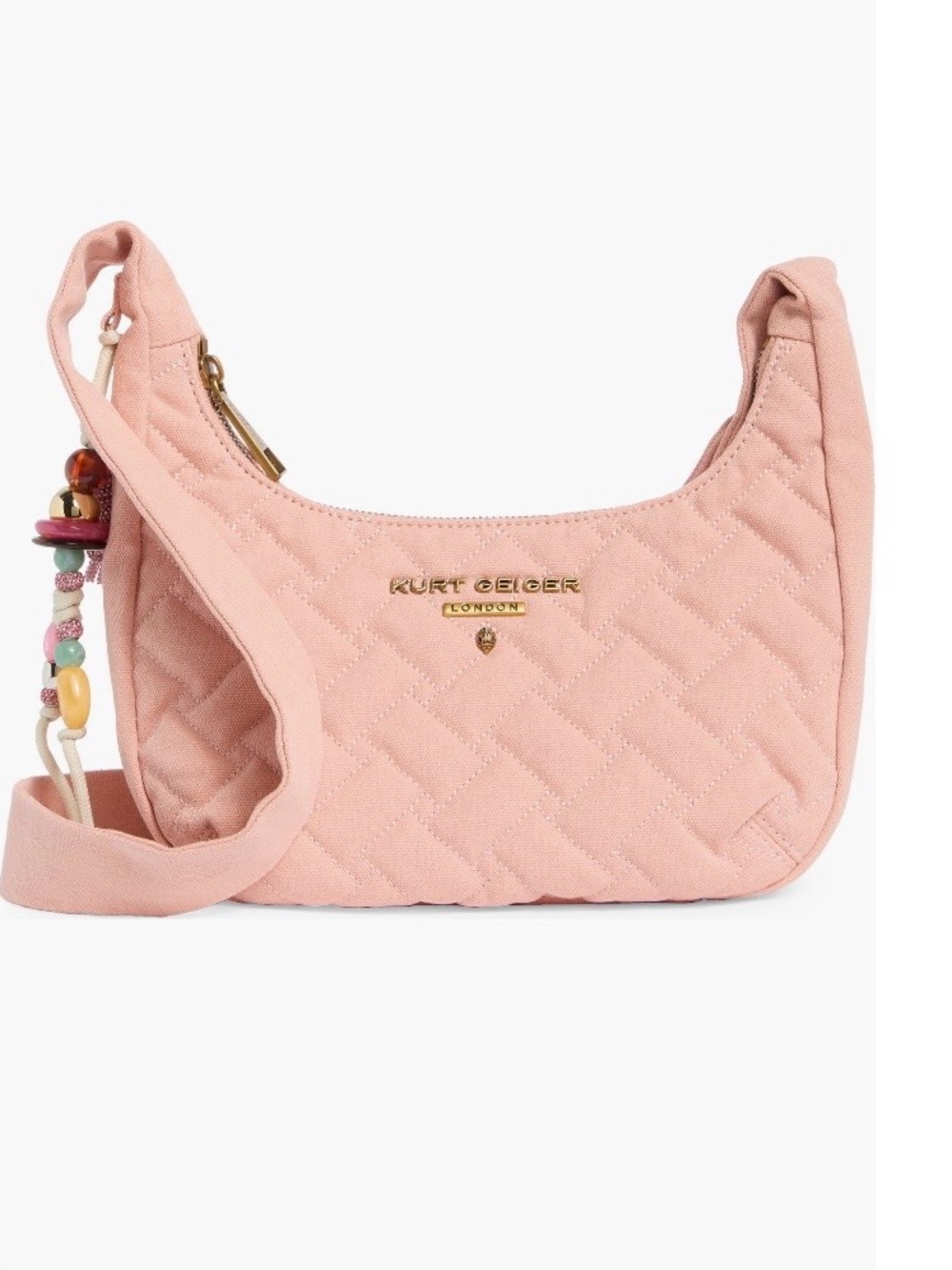 $218.00- Kurt Geiger London Pastel Pink Angel Quilted Hobo Shoulder Bag